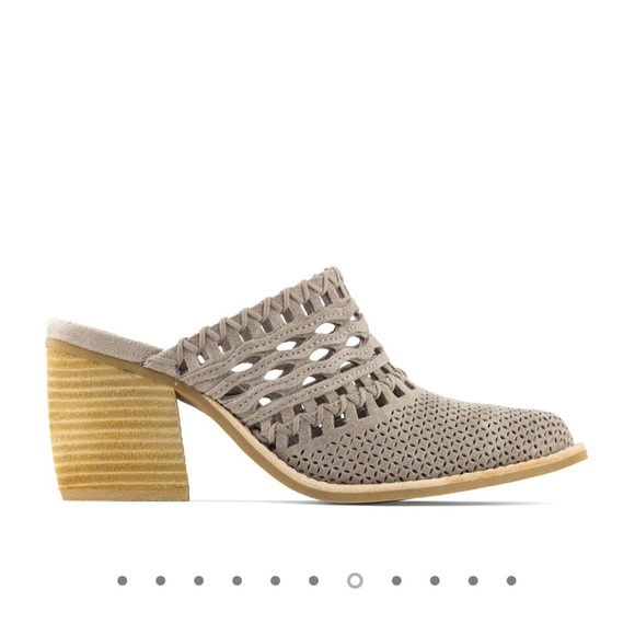 Anthropologie Jeffrey Campbell Black Suede Favela woven mule size 9.5 - Picture 15 of 16